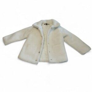 7 For All Mankind Fuzzy Winter White Girls Jacket Coat 3T
